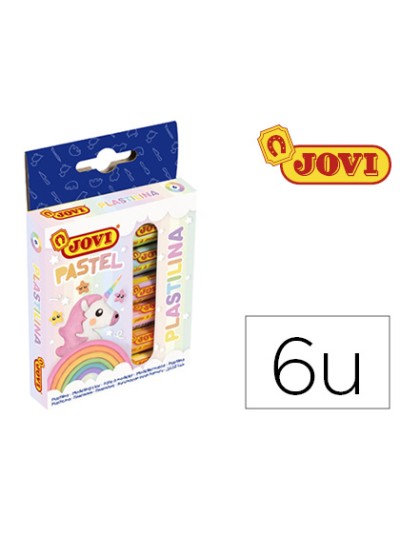 Plastilina jovi 90 estuche 6 barras colores pastel surtidos 15 g