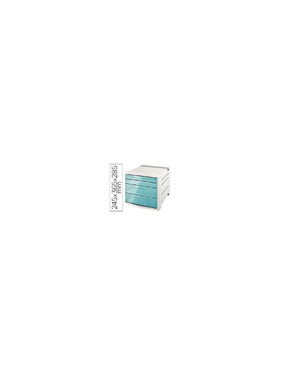 Fichero cajones de sobremesa esselte colour ice plastico 4 cajones color azul 245x365x285 mm