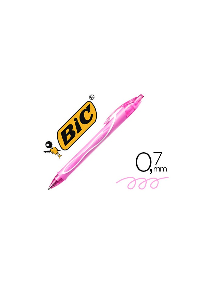 Boligrafo bic gelocity quick dry retractil tinta gel rosa punta de 0,7 mm Boligrafo bic gelocity quick dry retractil tinta gel rosa punta de 0,7 mm
