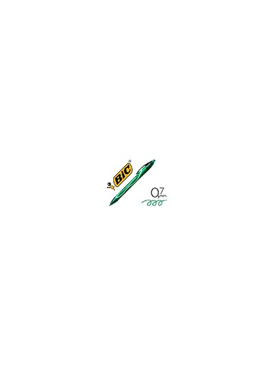 Boligrafo bic gelocity quick dry retractil tinta gel verde punta de 0,7 mm