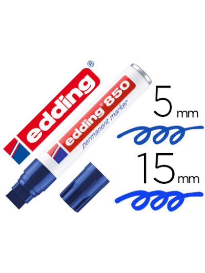 Rotulador edding marcador permanente 850 azul punta biselada 5-15 mm recargable