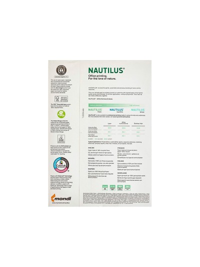 Papel fotocopiadora nautilus superwhite 100% reciclado din a3 80 gramos paquete de 500 hojas