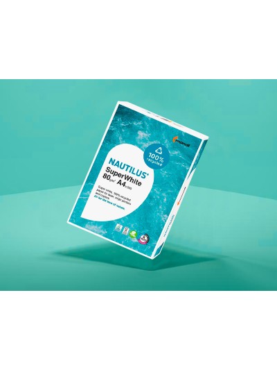 Papel fotocopiadora nautilus superwhite 100% reciclado din a4 80 gramos paquete de 500 hojas