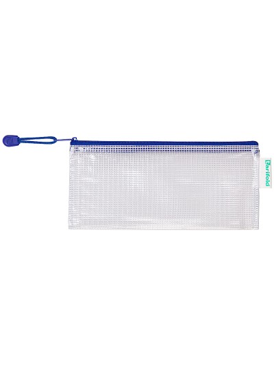 Bolsa multiusos tarifold pvc 250x115 mm apertura superior con cremallera portaboligrafo y correa color azul