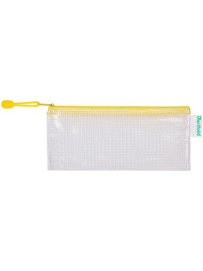 Bolsa multiusos tarifold pvc 250x115 mm apertura superior con cremallera portaboligrafo y correa color amarillo