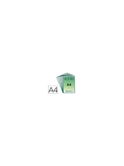 Funda para colgar tarifold din a4 pvc con anilla marco verde pack de 5 unidades