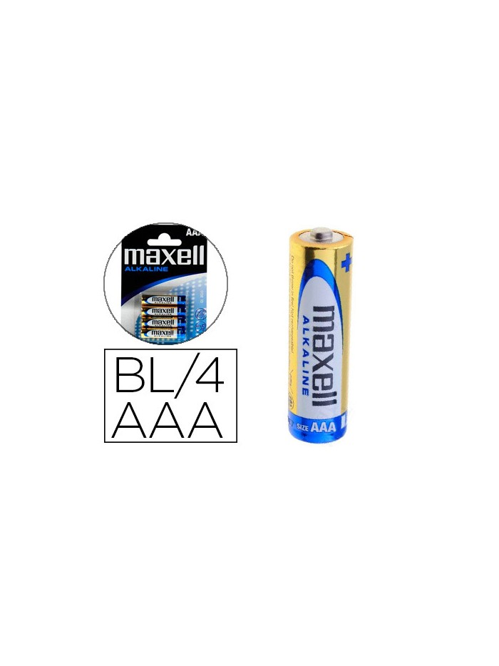 Pila maxell alcalina 1.5 v tipo aaa lr03 blister de 4 unidades Pila maxell alcalina 1.5 v tipo aaa lr03 blister de 4 unidades