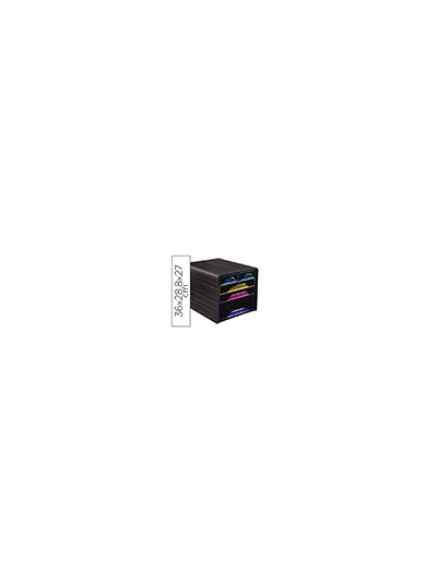 Fichero cajones de sobremesa cep 5 cajones mixtos negro/multicolor 360x288x270 mm