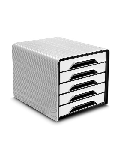 Fichero cajones de sobremesa cep 5 cajones blanco/negro 360x288x270 mm