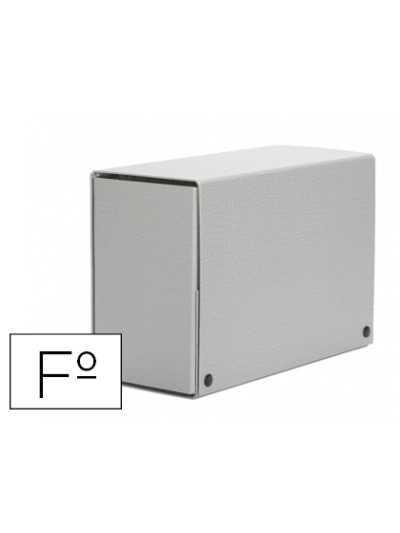 Carpeta proyectos pardo folio lomo 150 mm carton forrado gris con broche
