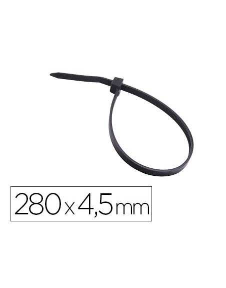 Brida 3m para exterior negro 280x4,5 mm bolsa de 100 unidades