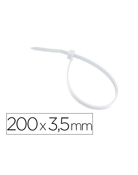 Brida 3m para interior blanca 200x3,5 mm bolsa de 100 unidades