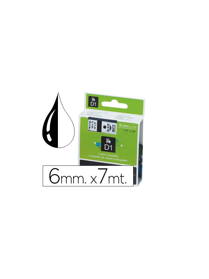 Cinta dymo negro-blanco 6mm x 7mt d1 Cinta dymo negro-blanco 6mm x 7mt d1
