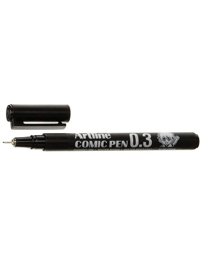 Rotulador artline calibrado micrometrico negro comic pen ek-283 punta poliacetal 0,3 mm resistente al agua