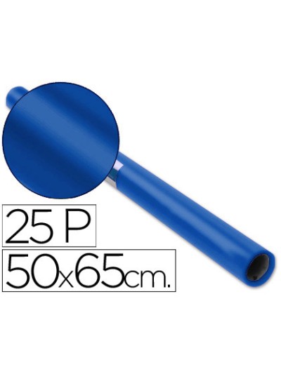 Papel charol azul cobalto rollo 25 hojas de 50x65 cm