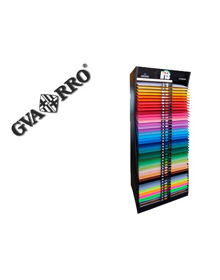 Expositor guarro metalico vacio 42 estantes para cartulina 185 gr 50x65 cm 75x57x200 cm