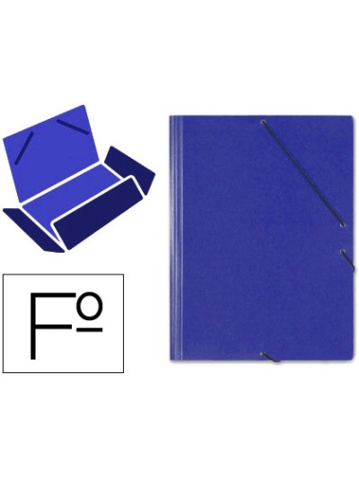 Carpeta gomas solapas carton saro tamaño folio azul
