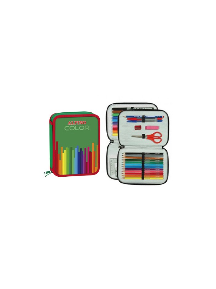 Plumier escolar alpino color pequeño doble cremallera Plumier escolar alpino color pequeño doble cremallera