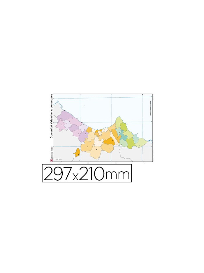 Mapa mudo color din a4 comunidad valenciana politico Mapa mudo color din a4 comunidad valenciana politico