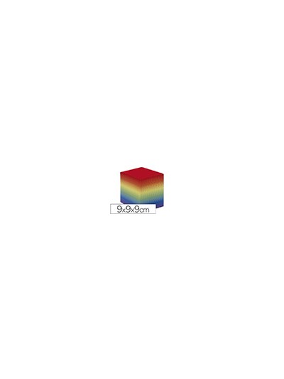 Taco papel quo vadis encolado colores arco iris 680 hojas 100% reciclado 90x90x90 mm 90 gr