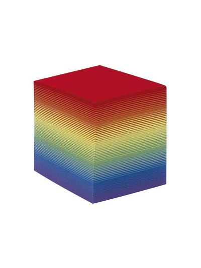 Taco papel quo vadis encolado colores arco iris 680 hojas 100% reciclado 90x90x90 mm 90 gr