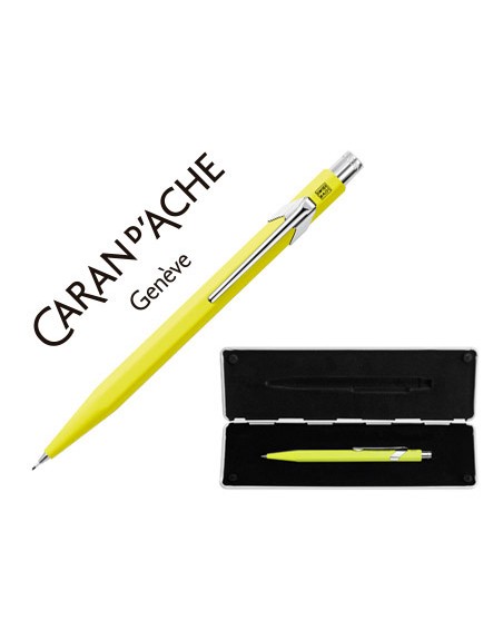 Portaminas caran d'ache 844 0,7 mm con estuche amarillo fluor