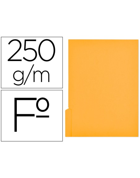 Subcarpeta cartulina gio folio pestaña izquierda 250 g/m2 amarillo