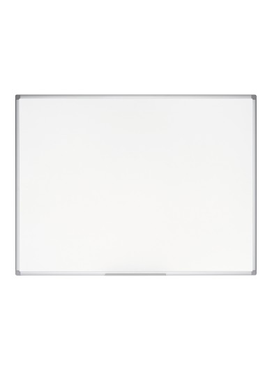 Pizarra blanca bi-office earth-it magnetica de acero vitrificado marco de aluminio 120 x 90 cm con bandeja para