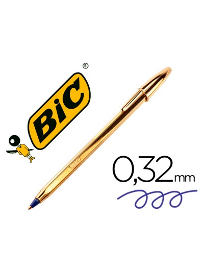 Boligrafo bic cristal celebration oro tinta azul unidad
