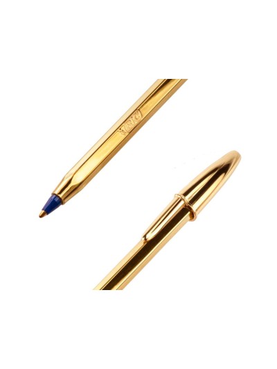 Boligrafo bic cristal celebration oro tinta azul unidad