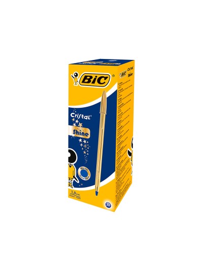 Boligrafo bic cristal celebration oro tinta azul unidad