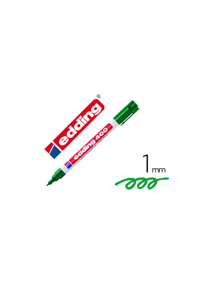 Rotulador edding marcador permanente 400 verde punta redonda 1 mm recargable Rotulador edding marcador permanente 400 verde punta redonda 1 mm recargable