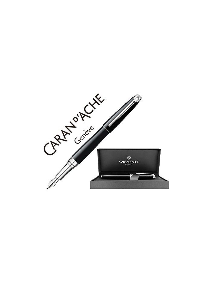 Pluma caran d'ache leman ebony laca china negra adornos plateados rodiados plumin oro 18k rodiado con Pluma caran d'ache leman ebony laca china negra adornos plateados rodiados plumin oro 18k rodiado con
