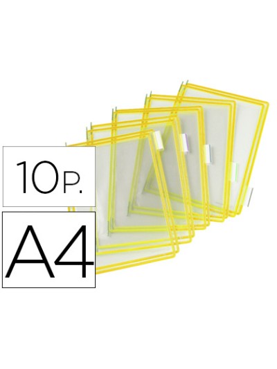 Funda para portacatalogo tarifold din a4 color amarillo pack de 10 unidades