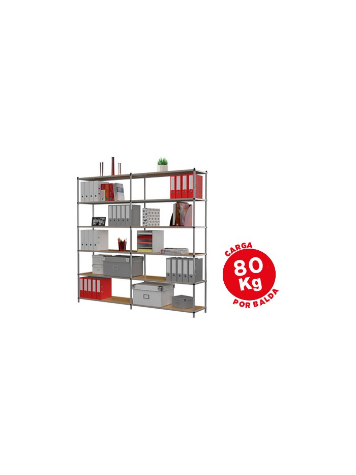Estanteria paperflow metalica 6 estantes 80 kg por estante 200x100x35 cm base Estanteria paperflow metalica 6 estantes 80 kg por estante 200x100x35 cm base