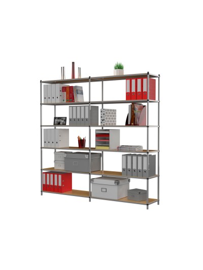 Estanteria paperflow metalica 6 estantes 80 kg por estante 200x100x35 cm base