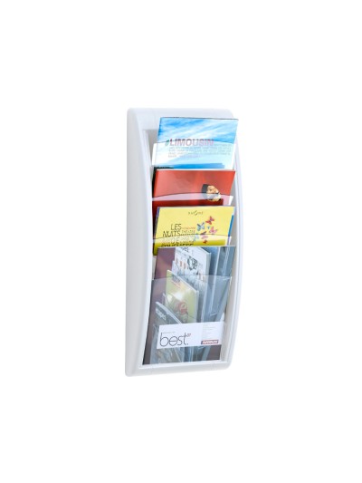 Expositor mural paperflow din a4 blanco 4 casillas 650x290x95 mm