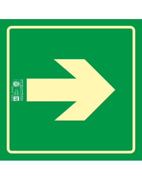 Pictograma syssa señal de via de evacuacion en pvc fotoluminiscente 210x210 mm