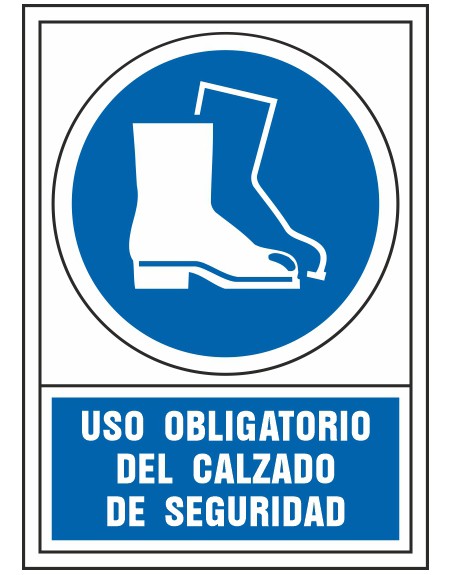 Pictograma syssa señal de obligacion uso obligatorio del calzado de seguridad en pvc 245x345 mm