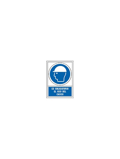 Pictograma syssa señal de obligacion es obligatorio el uso de casco en pvc 245x345 mm