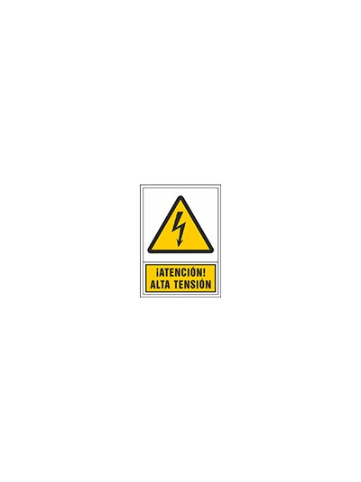 Pictograma syssa señal de advertencia atencion! alta tension en pvc 245x345 mm