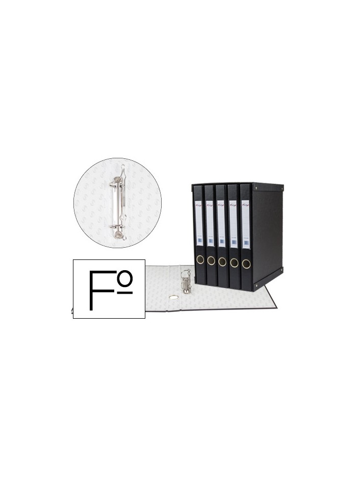 Modulo pardo 5 archivadores de palanca folio 2 anillas de 25 mm negro 350x230x300 mm Modulo pardo 5 archivadores de palanca folio 2 anillas de 25 mm negro 350x230x300 mm