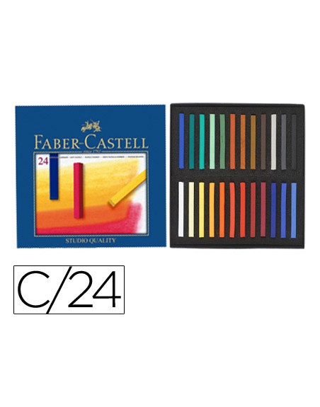 Tiza pastel faber castell estuche carton de 24 unidades colores surtidos