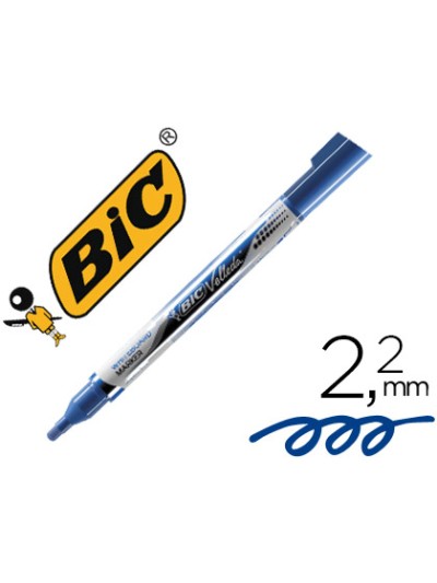 Rotulador bic velleda liquid pocket punta redonda 2,2 mm azul