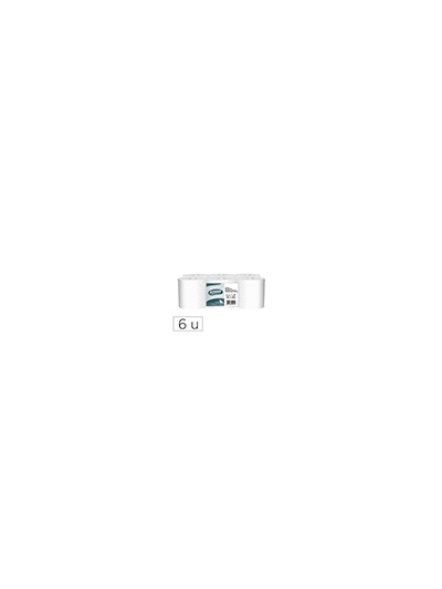 Papel secamanos amoos industrial 2 capas 32g/m2 blanco 90 mt paquete de 6 rollos