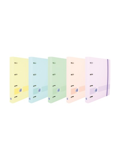 Carpeta con recambio oxford europeanbinder live & go din a5+ 4 anillas 35 mm recambio 100 hojas cuadro 5 mm colores