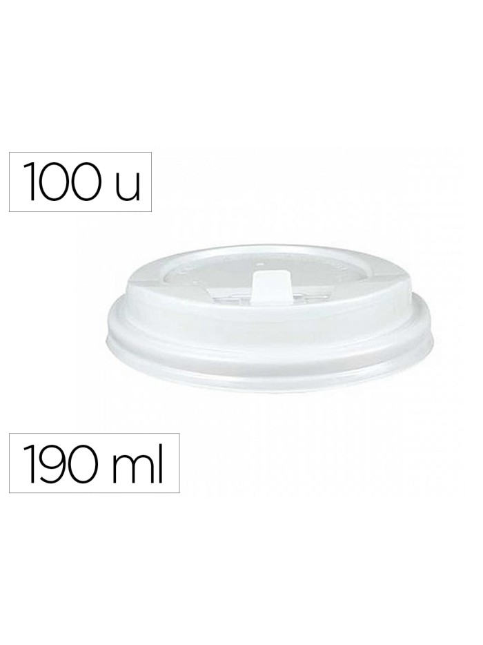 Tapa para vaso bunzl 190 ml poliestireno con orificio paquete de 100 unidades Tapa para vaso bunzl 190 ml poliestireno con orificio paquete de 100 unidades