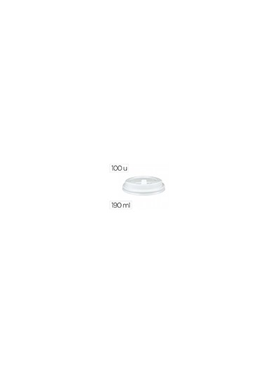 Tapa para vaso bunzl 190 ml poliestireno con orificio paquete de 100 unidades