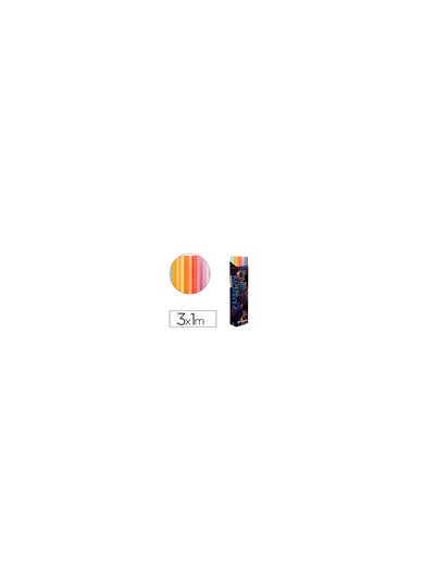 Papel kraft fusion 1x3 mt expositor 30 rollos colores surtidos
