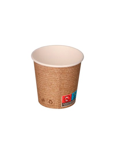 Vaso de papel kraft bunzl reciclable pefc 280 ml apto bebidas frias y calientes paquete de 50 unidades
